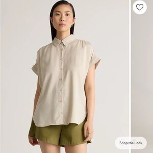 Quince Vintage Wash Tencel Camp Shirt in Shale
